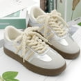 thumbnail image 2 of 2 Pairs Fuzzy Round Shoe Laces Soft White Plush Thick Shoelaces Replacement Fluffy Shoe Strings 0.39 Inch Wide Elastic Shoestrings Laces for Sneakers Casual Shoes Boot Women Men -  47 inch / 120CM, 2 of 8