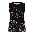 thumbnail image 4 of Fewfanhot Women's Floral Print Sleeveless Tank Top, Hawaiian Flower Pattern Casual Blouse, Lightweight Summer Crew Neck Camisole, S-2XL, 4 of 6