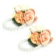 thumbnail image 2 of Flores artificiales para muñeca con forma de orquídea para damas de honor, perfectas para bodas, aniversarios y fiestas - Naranja, 2 of 8