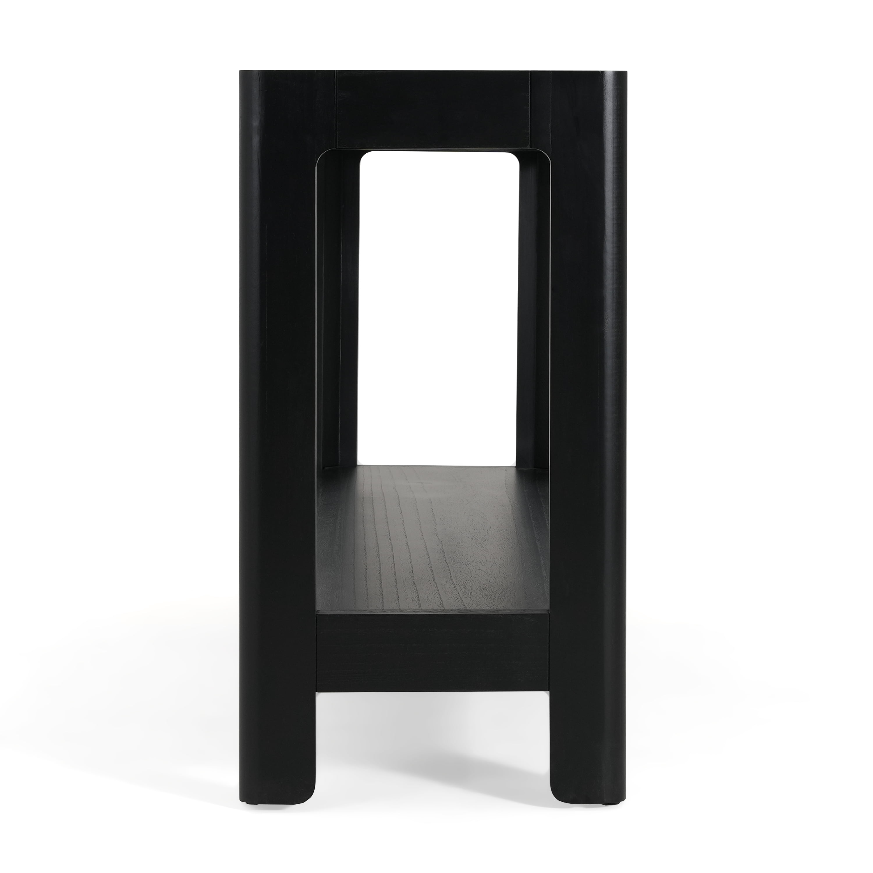 Euroco 59-Inch Narrow Long Console Table,Farmhouse Wood Entryway Table with 2-Tier Shelves for Living Room,Hallway,Entrance, Foyer, Behind Couch,Black