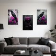 thumbnail image 2 of ZHONGYUTONG Gothic Canvas Wall Art Set of 3 Crow and Rose Art Prints Dark Goth Pictures Halloween Black Crow Painting for Bedroom Bathroom Home Decor Framed (24.00" x 36.00" x 3PCS), 2 of 5
