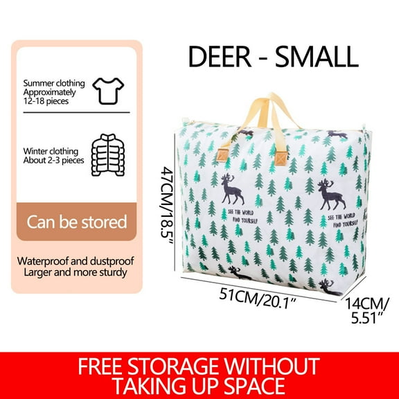 HongHeng Clearance Under $2.00 Largecapacity Storage Bag with Handle Largecapacity Storage Bag Foldable Storage Bucket for Quilt Blanket