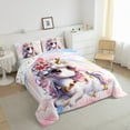 thumbnail image 4 of Unicorn 2 Piece Bedding Sets Cute Unicorn Bedding Set Rainbow Unicorn Comforter, Unicorn Bedroom Decor Teens Cute Reversible Stars Quilt Comforter, 4 of 7