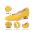 thumbnail image 4 of BLISSFUL STEP Women's Mental Buckle Slip on Block Heels Pumps Yellow (Size 7.5), 4 of 8