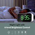 thumbnail image 4 of Digital Alarm Clock For Bedrooms, Bedside Clock With 6 Levels Of Brightness, Snooze (white Appearan, 4 of 5