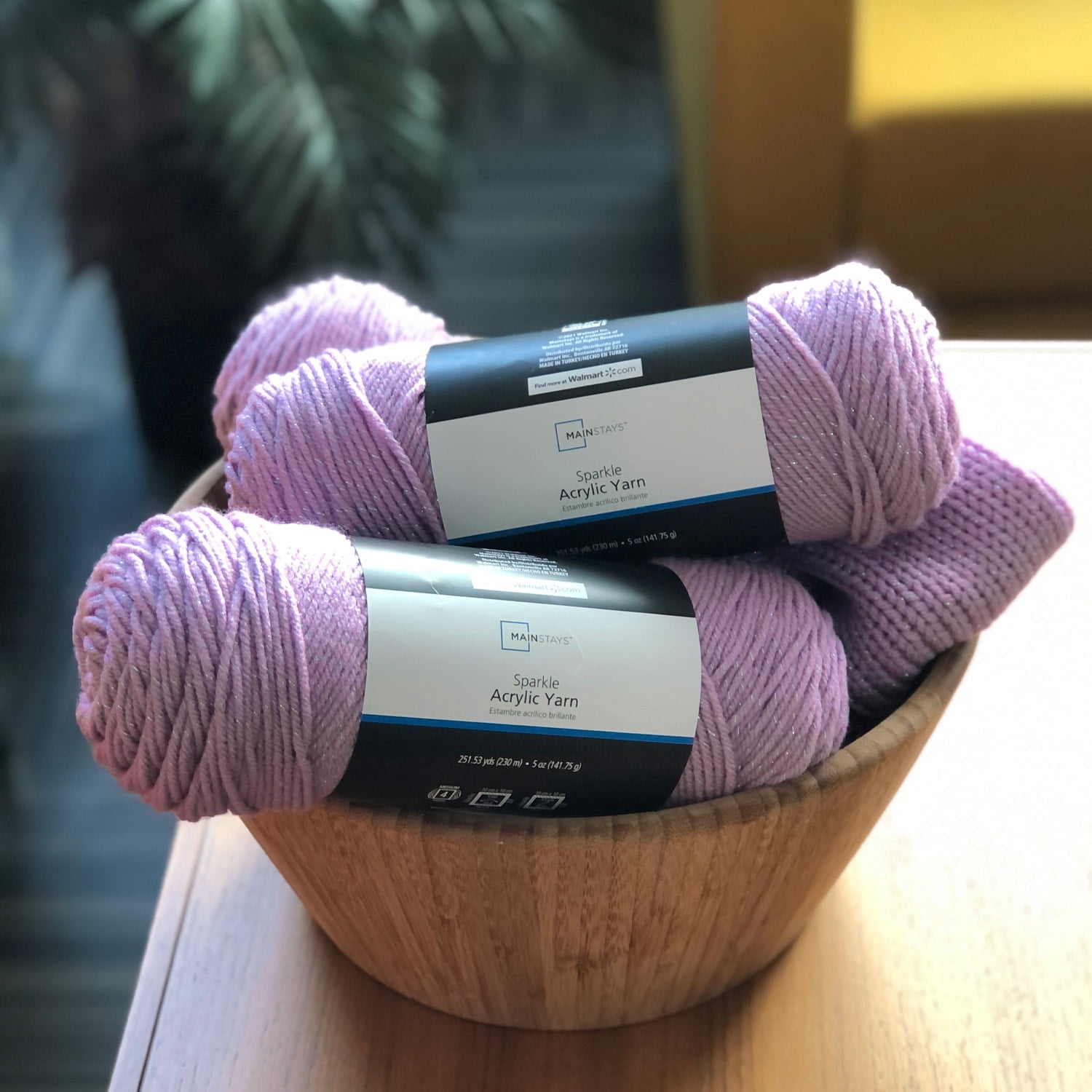 Mainstays Sparkle Acrylic Yarn, 5oz, Sweet Violet