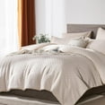 thumbnail image 2 of Davulos Beige Comforter Set ,7 Piece Bed in a Bag Queen Size Soft Microfiber Waffle Weave Textured Complete Bedding Set, 2 of 7