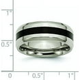 thumbnail image 6 of Chisel Titanium Polished Black Enamel 8.2mm Beveled Edge Band - Ring Size 10.5, 6 of 8