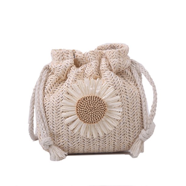 Bolsas de cubo ins, monedero para teléfono móvil de mano de paja para mujer, cartera cruzada para teléfono móvil pequeña natural, monedero y bolsos para mujer