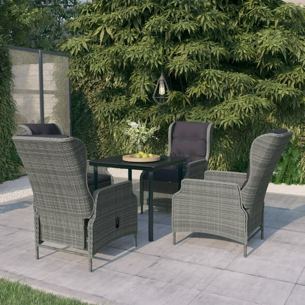 5 Piece Patio Dining Set Light Gray Outdoor Furniture Sets