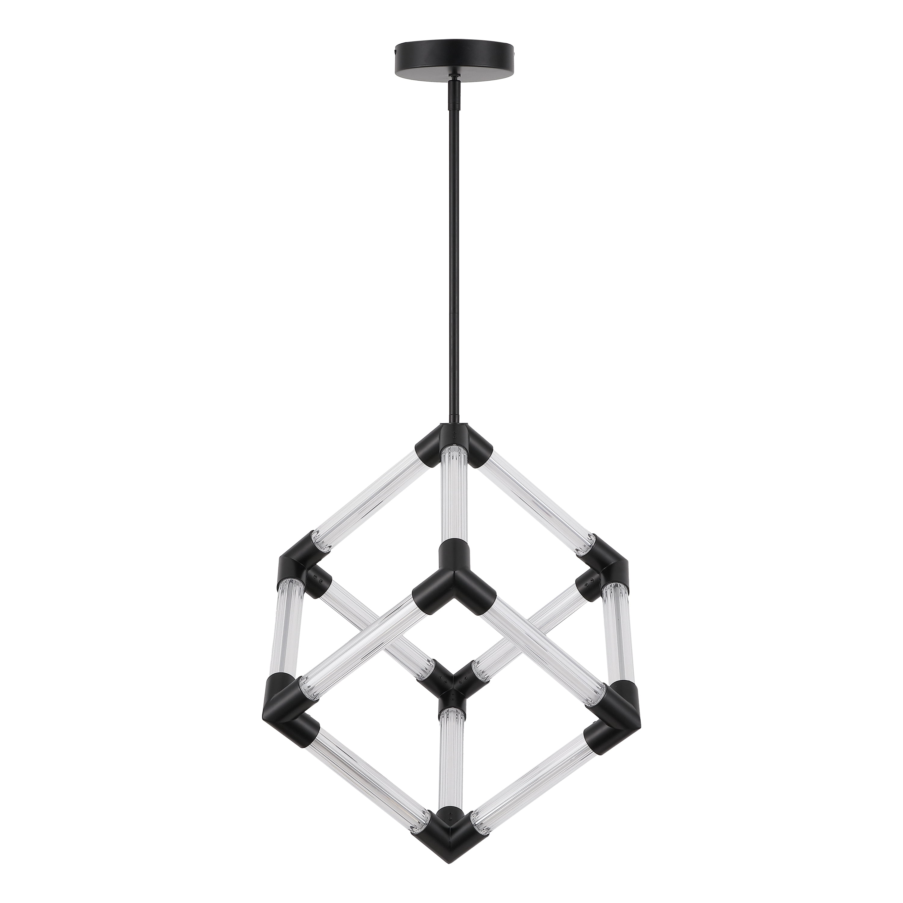 Safavieh Couture Sheila Acrylic Cube Pendant Light, Black/Clear