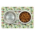 thumbnail image 1 of Parrot Pet Mat for Food and Water, Tropical Island Jungle with Flora and Fauna Birds Toucan with Green Leaves Flowers, Non-Slip Rubber Mat for Dogs and Cats, 18" X 12", by Ambesonne, 1 of 2