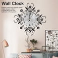 thumbnail image 2 of Growcolor Clock Wall Clock Iron European Style Flower?Shaped Wall?mounted Clock, 2 of 8