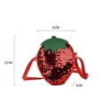 thumbnail image 2 of Bolso de mano con forma de piña y fresa con lentejuelas para mujer, bandolera tipo mensajero, con forma de fruta, de stock local, 2 of 5