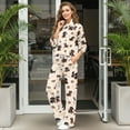 thumbnail image 3 of SCRAWLGOD Valentine's Day Decor Dachshund Paws Heart Print Beige Women's 2 Piece Outfits Casual Long Sleeve Turtleneck Sweatshirts Wide Leg Pants with Pockets Fashion Comfy Tracksuit Sets, XS, 3 of 7