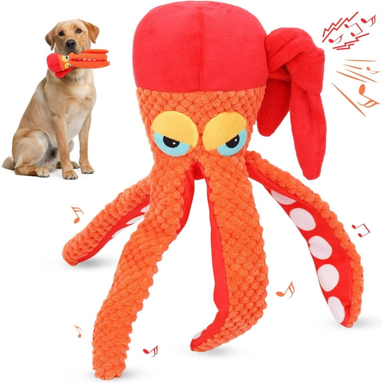 QEEMMY Dog Toys/Squeaky Dog Toys, Octopus Plush Dog Toy, Durable