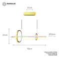 thumbnail image 2 of Lampara Colgante Circular SKANDIGLOW Moderna Led Decoracion Ajustable Voltaje 100V-240V, 2 of 3