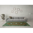 thumbnail image 3 of Ahgly Company Indoor Round Persian Turquoise Blue Traditional Area Rugs, 4' Round, 3 of 4