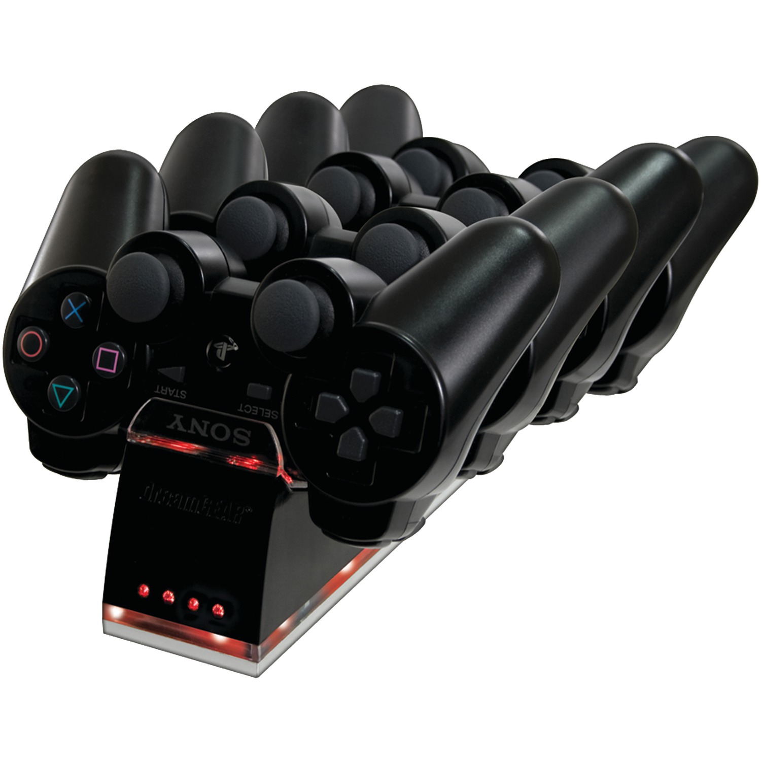 dreamGEAR Quad Dock - Charging stand + AC power adapter - 4 output connectors - black - for Sony DualShock 3; SIXAXIS - image 2 of 5