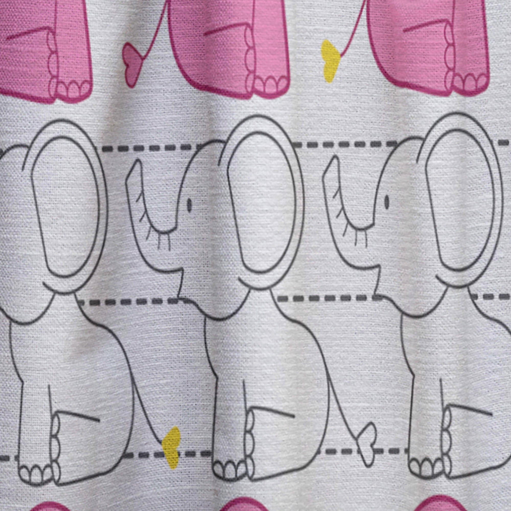 Designart 'Pink Elephant Kids Collage' Tropical Curtain Panel