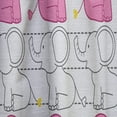 thumbnail image 4 of Designart 'Pink Elephant Kids Collage' Tropical Curtain Panel, 4 of 5