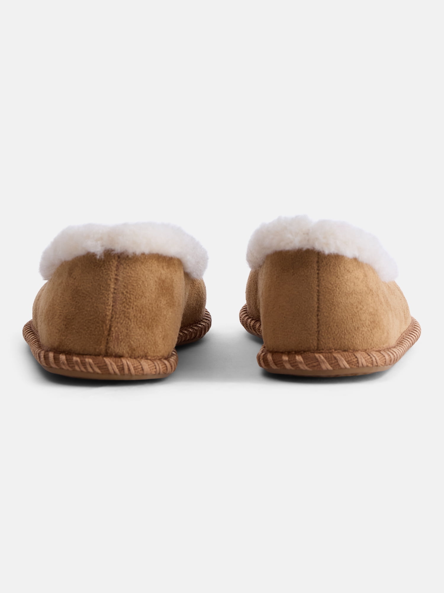 Wonder Nation Little and Big Girls Faux Suede Whipstitch Ballet Shoes
