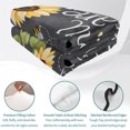 thumbnail image 4 of Twin XL Quilt Set 68''x98'', You Are My Sunshine Bedspread Coverlet with 2 Pillow Shams, Yellow Sunflowers Cute Bees Heart Dark Gray Breathable All Season Quilt Bedding for Dorm/Guest Room, 4 of 9