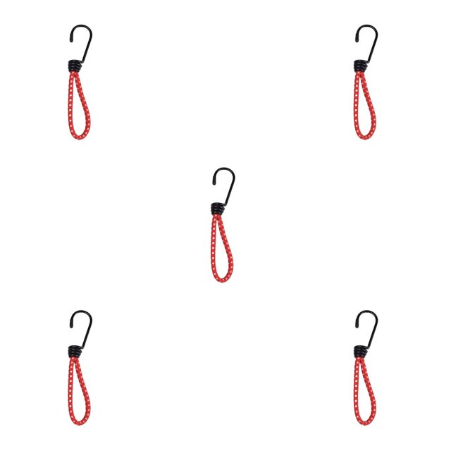 Guardoinrt 2pcs Tent Elastic Rope with Hook Stretch Ropes Strong Bearing Capacity Red 5Set
