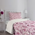 thumbnail image 5 of Ambesonne Purple Quilted Bedspread Set 2 Pcs, Romantic Birds Flowers, Twin Size, Mauve Plum Pink, 5 of 6