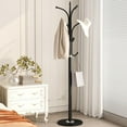 thumbnail image 6 of Metal Coat Rack Stand,Free Standing Hat Hanger with Marble Base,Hall Tree with 12 Hooks for Hanging Hat,Clothes,Bag,Entryway Storage Organizer,Black, 6 of 7