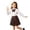 Brown, variant on RTKFRFLM Girls Back to School Pleated Skirt Academy Style High Waisted Uniform Tennis Skater Short Skirt 3-8 Years