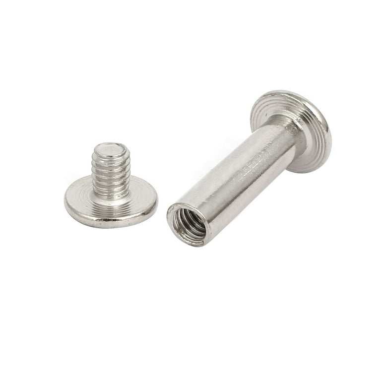 Screw Staples 5mm Binding Screw Kit 5 Size Stud Rivets With Plastic Box Screw  Rivets For Belt Binding Leather Trim Collar (silver)