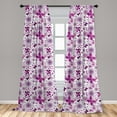 thumbnail image 5 of Ambesonne Butterfly Curtains, Purple Color Fauna, Pair of 28"x95", Purple White, 5 of 5