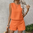thumbnail image 2 of RMGVDSD Women's Two Piece Outfits Solid Color Sleeveless Tank Tops And Shorts Casual Fashion 2 Piece Set Women Fashion Travel Outfits, 2 of 9