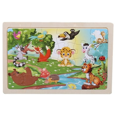 Wooden Animal Puzzles for Toddlers - Educational 24-Piece Puzzle Toy for Ages 1-3, Wooden Puzzles Toddler Toys Gifts For 1 2 3 Year Old Boys Girls Toddler Sensory Toy