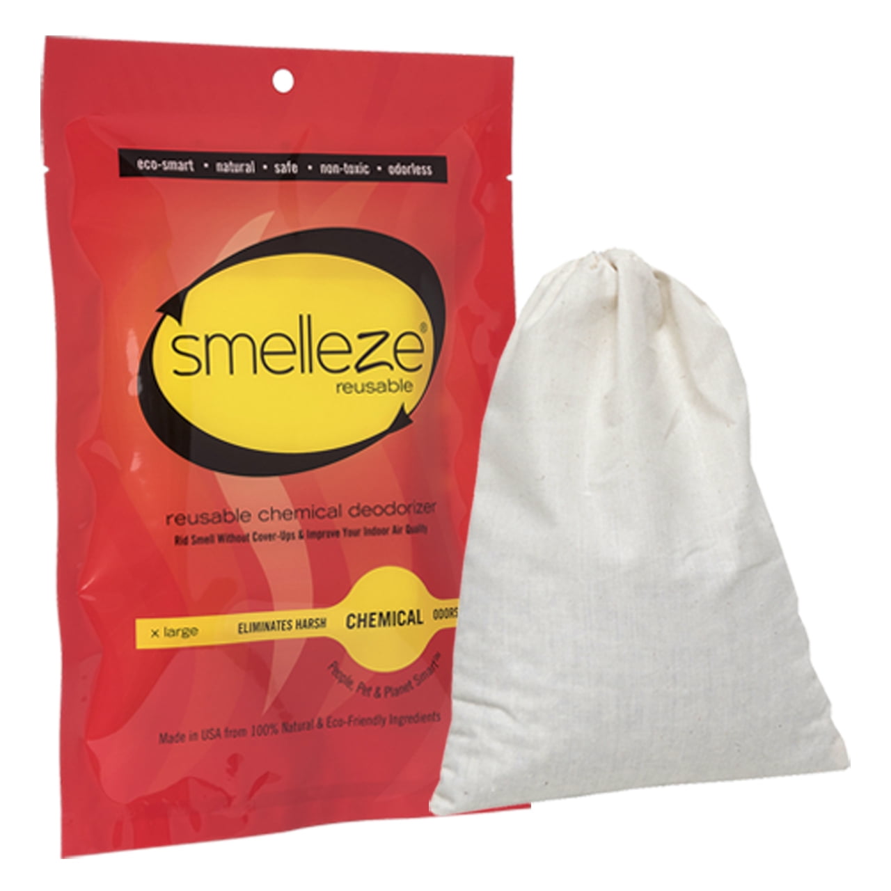 SMELLEZE Reusable Chemical Odor Remover XX Large Pouch AllNatural
