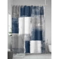 thumbnail image 5 of Navy Grey Abstract Art Shower Curtain, White Graffiti Retro Gradient Waterproof Shower Curtain Set with 12 Hooks Lightweight Washable Fabric Shower Curtains for Bathroom 72x78 Inches, 5 of 6