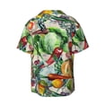 thumbnail image 2 of Xecao offers the Vegan1 for Men's Casual Short-sleeved Shirt, a button-up collared shirt with a pocket, perfect for beach vacations and yacht travel in the XX-Large size., 2 of 7