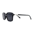 thumbnail image 3 of Polarized Mens Retro Rectangle Keyhole Plastic Hipster Sunglasses Shiny Black, 3 of 4
