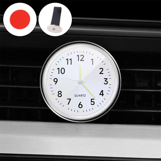 Universal Car Dash Clock, Luminous Quartz Watch Ornament for Vehicle Dashboard, Metal Mounted Automotive Timepiece, Compact & Accurate Interior Accessory