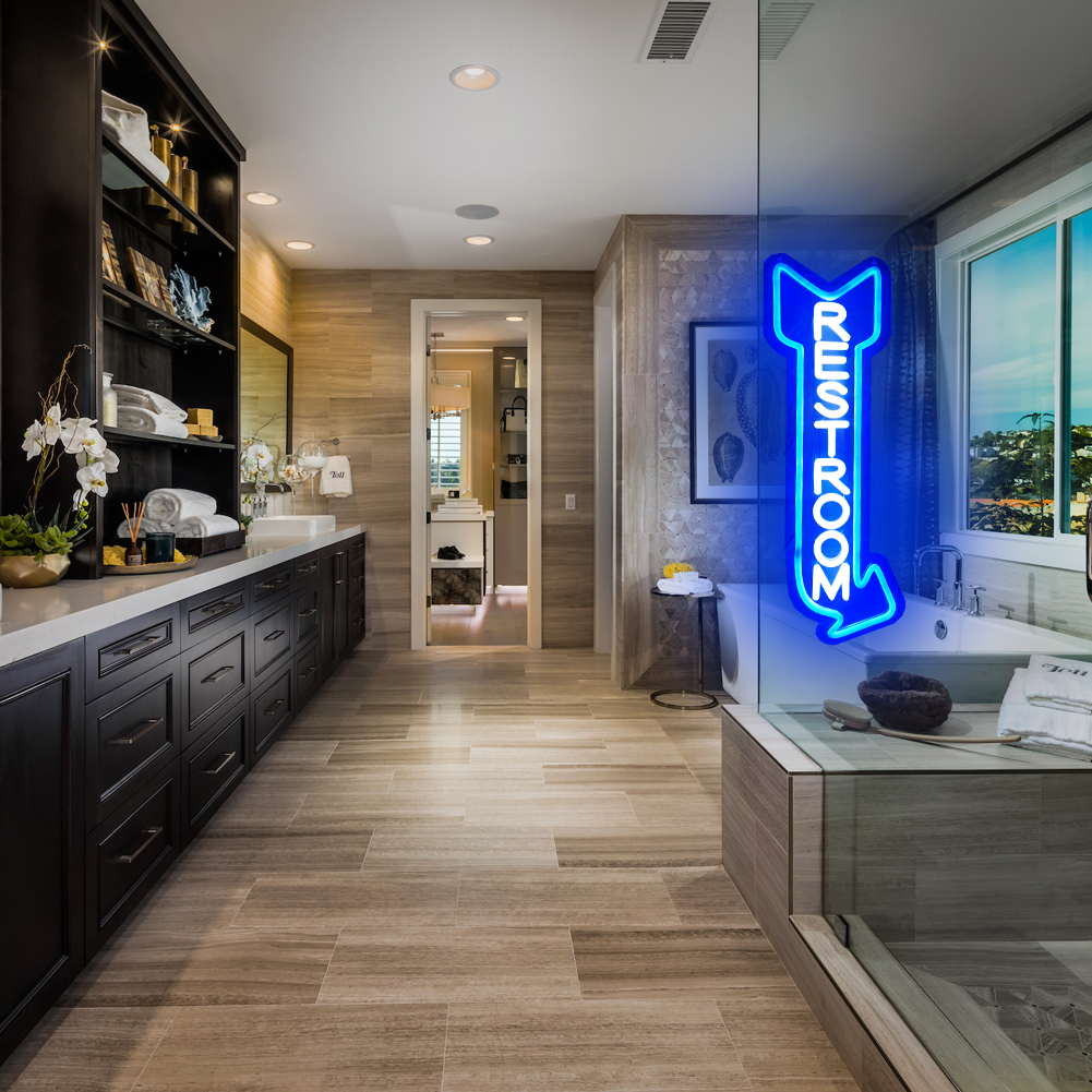 Restroom Neon Sign for Wall Decor,Toilet Neon Light with Arrow for Bar, Restaurant,Store,Bathroom Office Hotel Decoration (right)