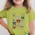 thumbnail image 2 of oelaio Kids Graphic Tees Boys Girls American Flag Shirt 4th of July Celebration Tee Independence Day Patriotic Tops Mint Green 110, 2 of 7