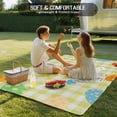 thumbnail image 4 of Spring Easter Outdoor Rug for Patio/Deck/Porch, Non-Slip Large Area Rug 4 x 6 Ft, Yellow Plaid Bunny Colorful Eggs Floral Indoor Outdoor Rugs Washable Area Rugs, Reversible Camping Rug Carpet Runner, 4 of 8
