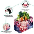 thumbnail image 3 of Petal flower Foldable Reusable Large Capacity Oxford Cloth Cube Organizer Shopping Bag Basket Organizer, 3 of 7