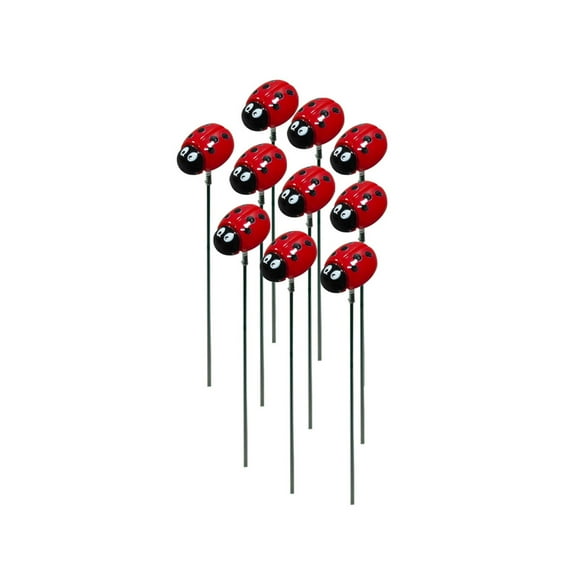 Beautynvta Ladybug Garden Stakes for Pathway Yard Garden Decor, Swinging Cute Ladybug Garden Stakes High Flexibility Swaying Outdoor Decoration, 11.81"