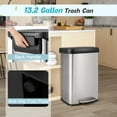 thumbnail image 6 of Costway 13.2 Gallon Step Trash Can Stainless Steel Airtight Garbage Bin for Home Kitchen Silver, 6 of 9