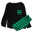 thumbnail image 3 of Soft Pajama Set For Men Lightweight Plaid Long Sleeve Top And Pant Pj Set Sleepwear Soft 2 Piece Outfits Homewear Sets Green S, 3 of 3
