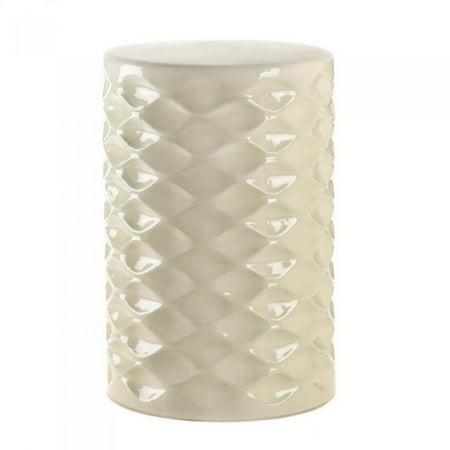 Accent Plus IVORY FACETED CERAMIC STOOL