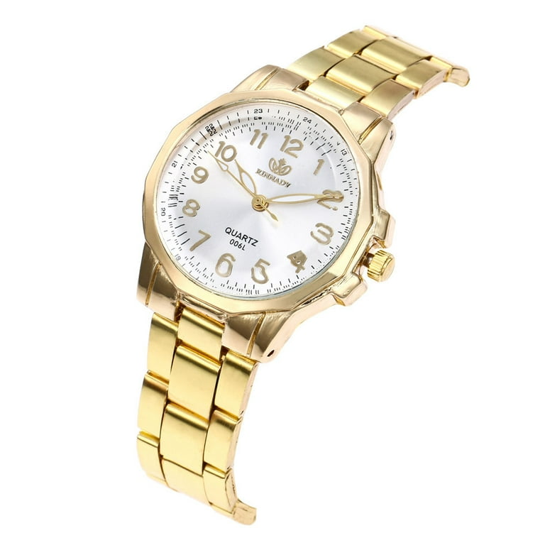 Women Fashion Stainless Steel Band Analog Quartz Round Wrist Watch Watches