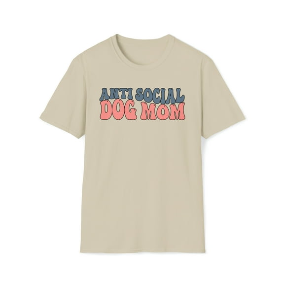 Anti Social Dog Mom, Gildan Unisex Softstyle T-Shirt, Graphic Tee, S-3XL